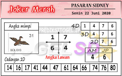 prediksi joker merah sydney