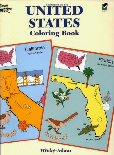 United State Coloring Book by Dover, part of book review list about the United States