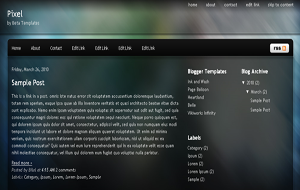 Pixel Premium Quality Dark 2-3 columns Blogger Template