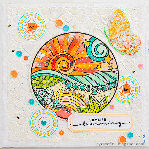 Layers of ink - Summertime Art Journal tutorial by Anna-Karin Evaldsson.