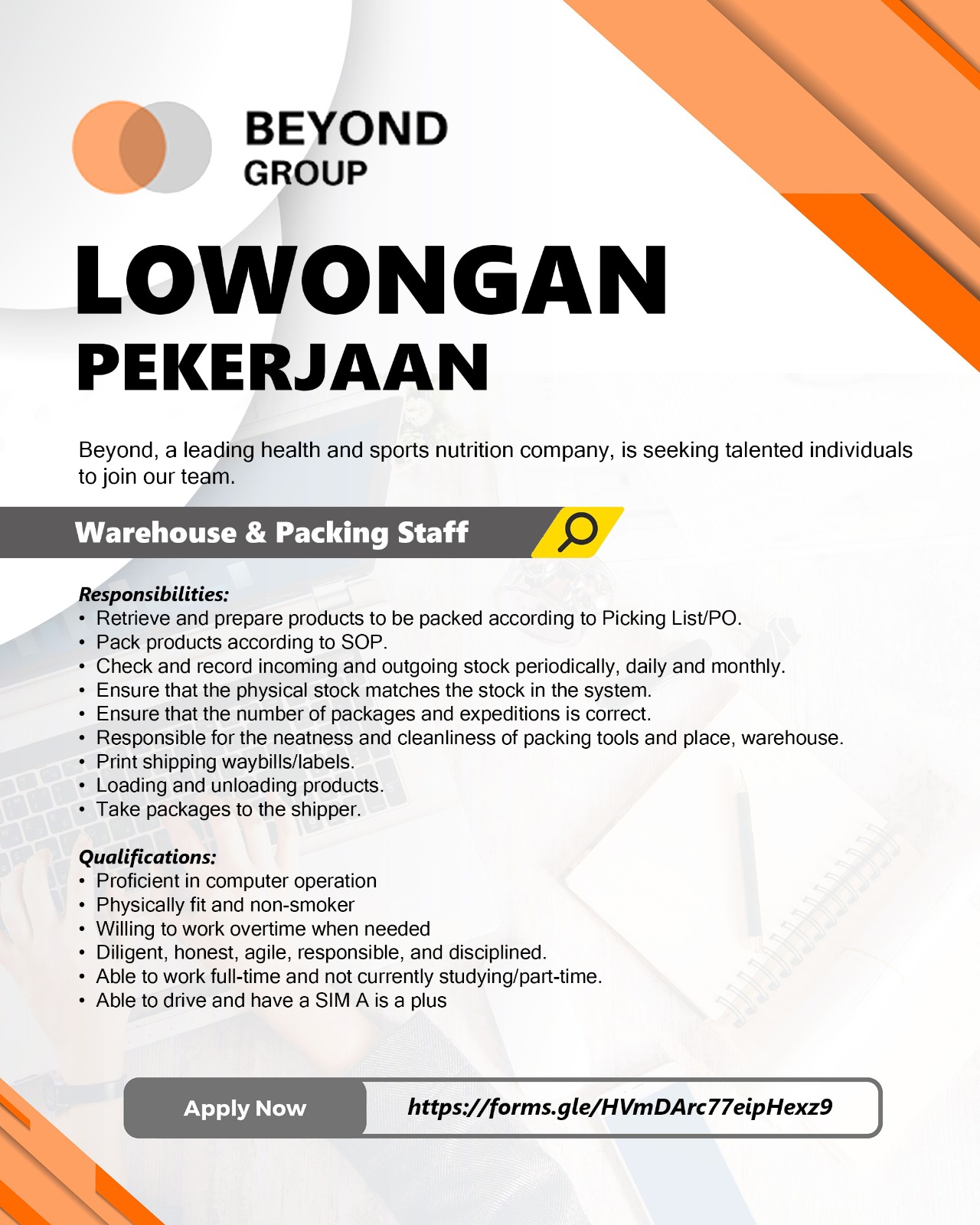 Loker Solo, Jogja, Semarang di Beyond Group Bulan Mei 2024