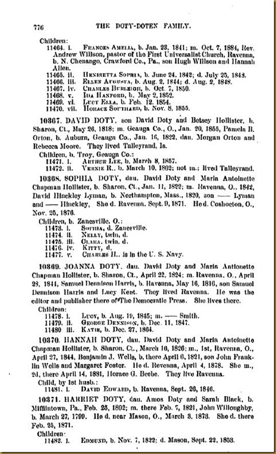 Doty-Doten Family In America-The Family of Joseph Doty152