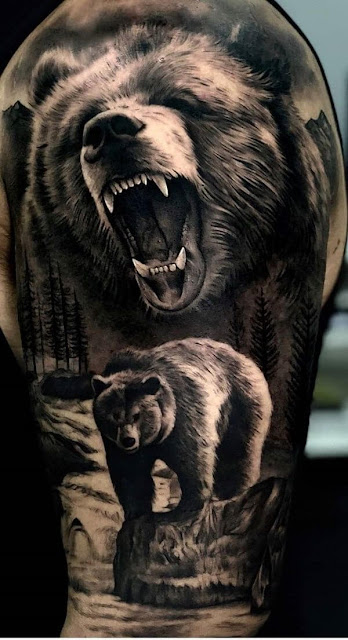 30 tatuagens de urso que mostram a personalidade única de cada homem