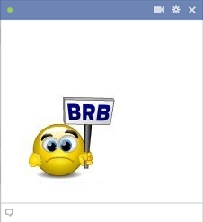 BRB - Be Right Back Smiley For Facebook