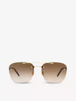 rimless pilot-frame metal sunglasses