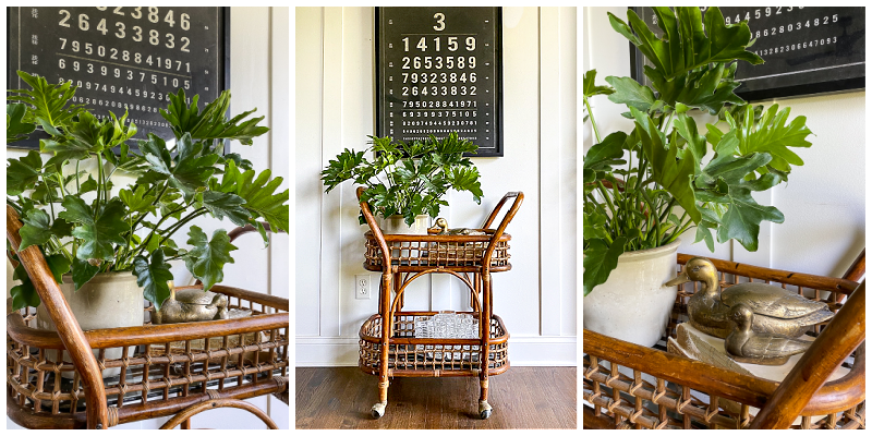 vintage bamboo bar cart