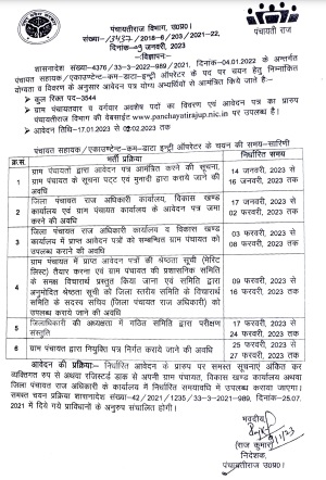 UP Panchayat Sahayak Recruitment 2023 Notification