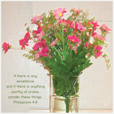 bright flowers with scripture