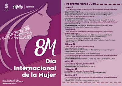 Programa con el desarrollo de las principales actividades con motivo del 8 de marzo