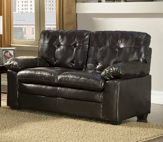 Homelegance Charley 9715PU-2 Bi-Cast Vinyl Love Seat, Dark Brown