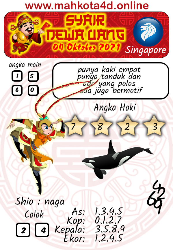 Syair Prediksi Jitu Singapore Pools - Togel SGP Senin, 04 - Oktober - 2021