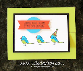 Stampin' Up! Bird Banter ~ VIDEO: Gate Fold Shutter Card Tutorial ~ www.juliedavison.com