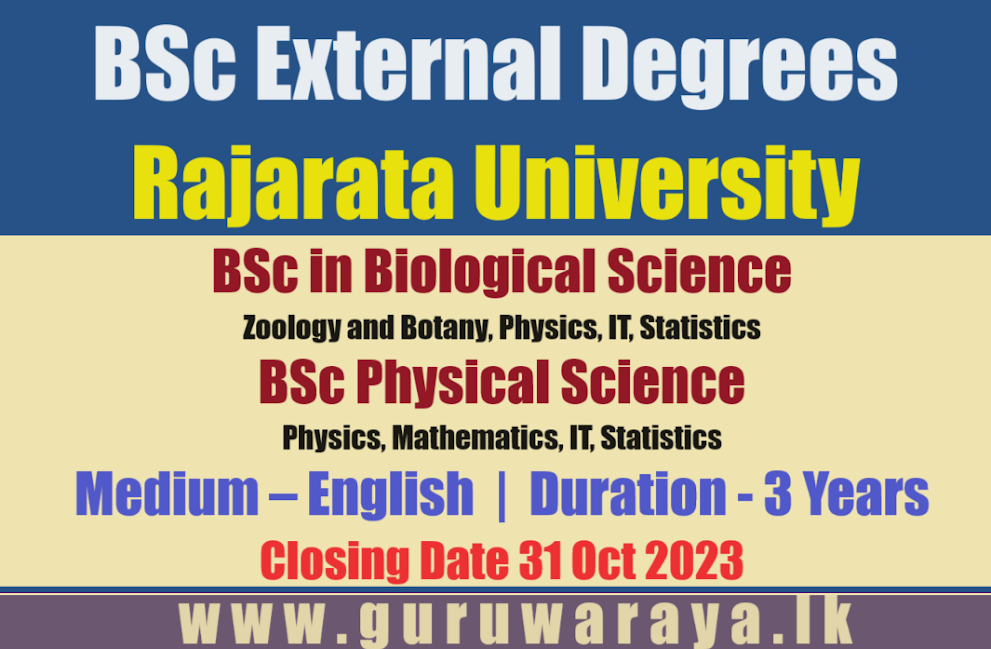 BSc (External ) Degree Programmes - Rajarata University 