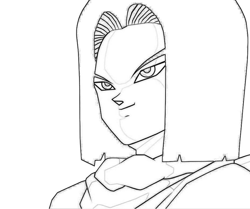 Android 17 Android 17 Smile Coloring Pages title=