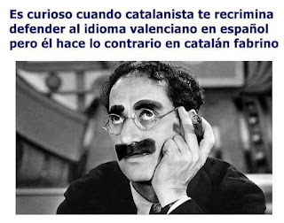 Es curioso cuado un catalanista te recrimina defender al idioma valenciano en español pero él hace lo contrario en catalán fabrino