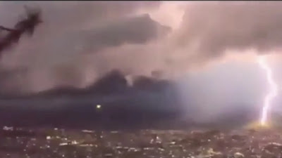 UFO is filmed flying straight out of lightening burst's over San Juan, Tepic Nayarit, Mexico 2018.
