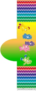 Care Bears with Rainbow Free Printable Labels.