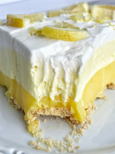 {no bake} Triple Layer Lemon Pudding Pie