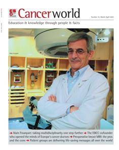 Cancer World 35 - March & April 2010 | TRUE PDF | Bimestrale | Medicina | Salute | NoProfit | Tumori | Professionisti
The aim of Cancer World is to help reduce the unacceptable number of deaths from cancer that is caused by late diagnosis and inadequate cancer care. We know our success in preventing and treating cancer depends on many factors. Tumour biology, the extent of available knowledge and the nature of care delivered all play a role. But equally important are the political, financial, bureaucratic decisions that affect how far and how fast innovative therapies, techniques and technologies are adopted into mainstream practice. Cancer World explores the complexity of cancer care from all these very different viewpoints, and offers readers insight into the myriad decisions that shape their professional and personal world.