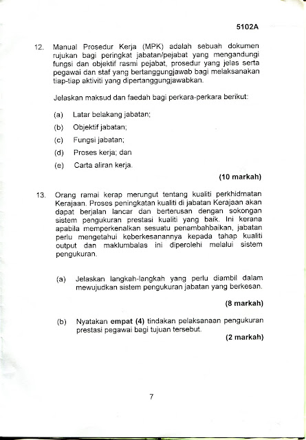 Hidup Itu Indah : Contoh Soalan 5102A (Perintah Am, Arahan 