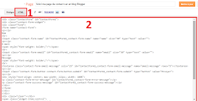 Code HTML pour une page contact Blogger