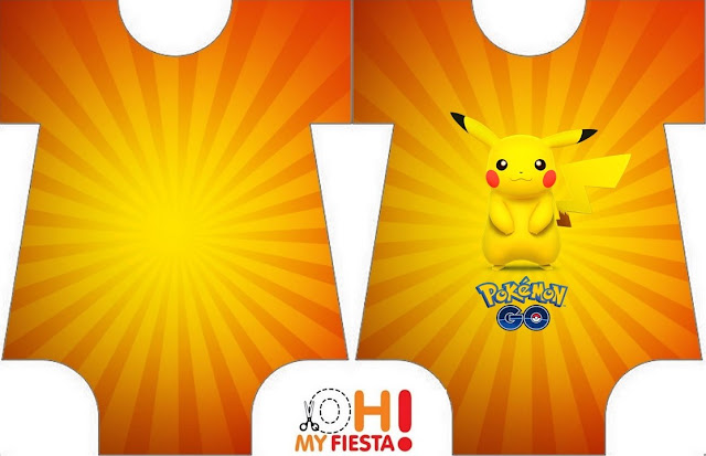 Tarjeta con forma de Baby Bodysuit de Pikachu.