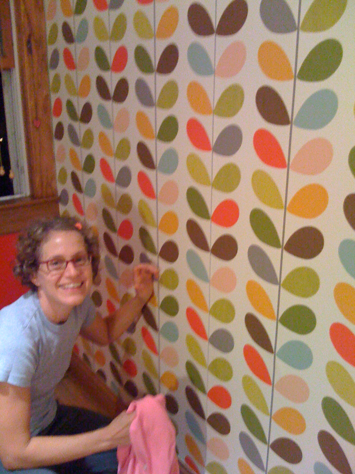 Orla Kiely Wallpaper. We wallpapered Rach's daughter's bedroom with this 