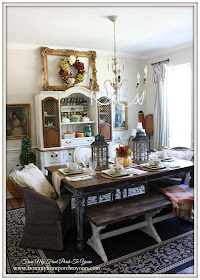 Fall Vignette-French Country- Farmhouse-Fall Dining Room-From My Front Porch To Yours