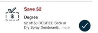 $2.00/$8.00 degree CVS crt store Coupon (Select CVS Couponers)