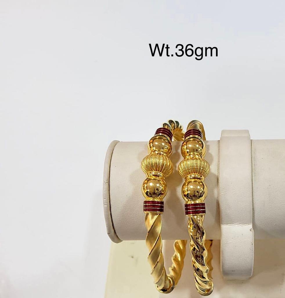 Latest Machine Gold Bangles Designs Simple And Beautiful For Dailywear Light Weight