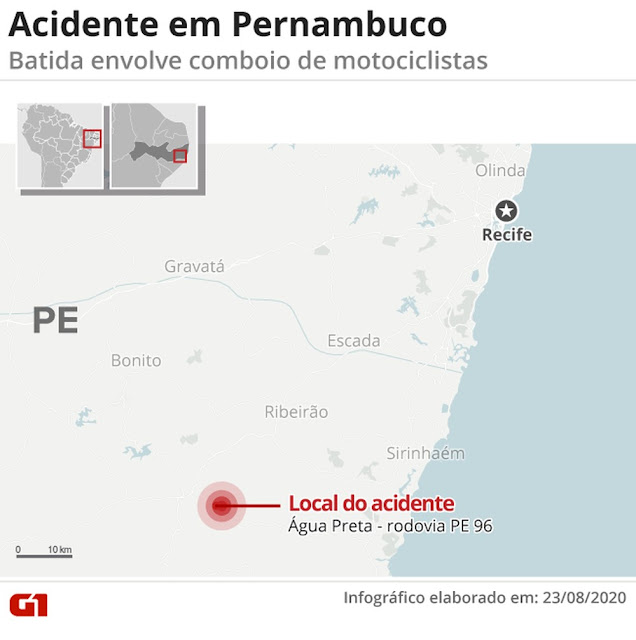 Vereador atropela grupo de motociclistas com caminhonete e mata três na PE-96, em Água Preta