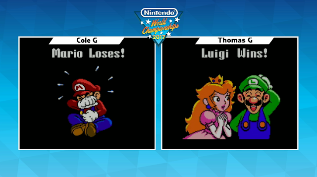Nintendo World Championships Super Mario Bros. Deluxe Luigi wins screen crying