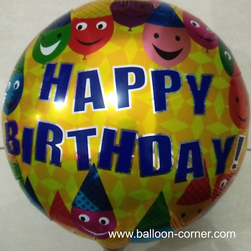Balon Foil Bulat Motif HAPPY BIRTHDAY / Balon Foil Bulat HBD (07)