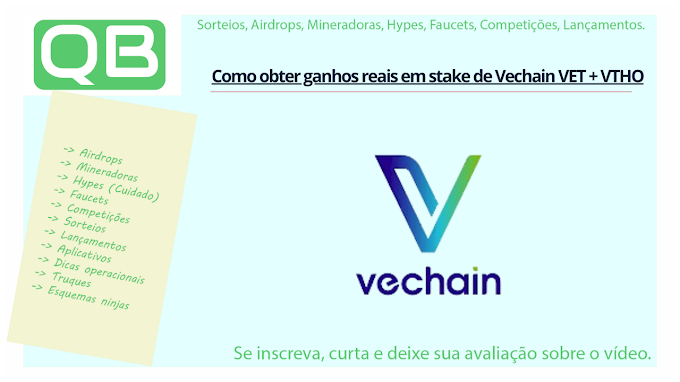 Wallet - Como obter ganhos reais em stake de Vechain VET + VTHO