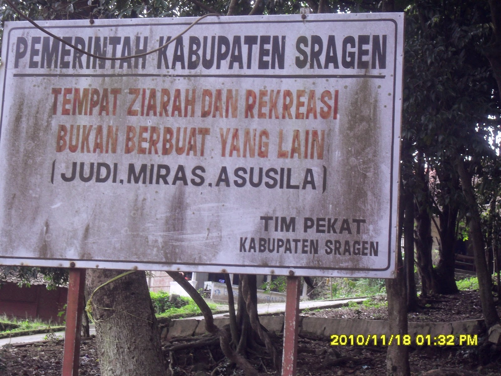 Papan Peringatan dari Pemkab Sragen