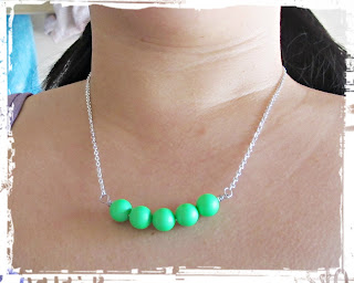 image diy neon bar necklace tutorial green silver