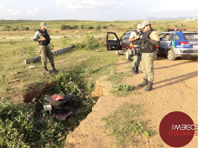 Partes de uma moto são encontradas abandonadas nas proximidades do Açude da Manhosa em Santa Cruz