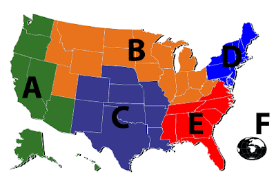 United States Map 5 Regions