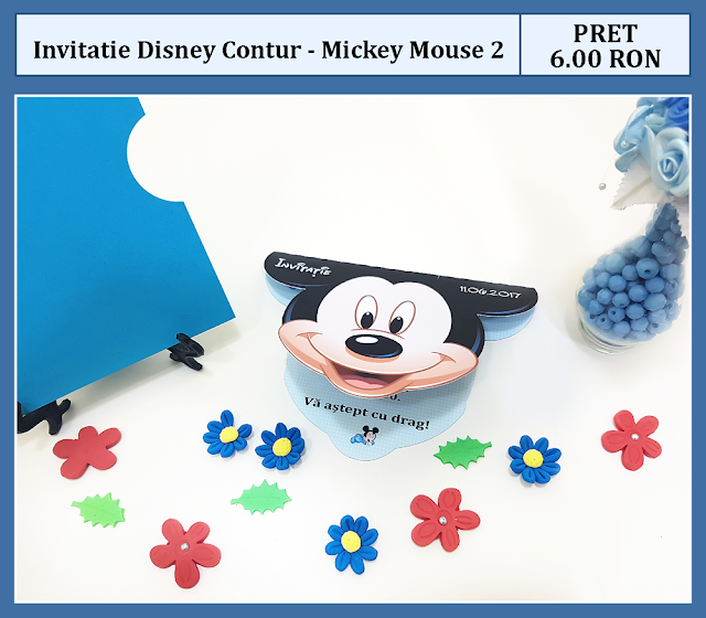 invitatii botez contur Mickey Mouse 2