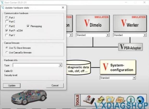 use Vediamo 5.1 with VXDIAG VCX SE 5