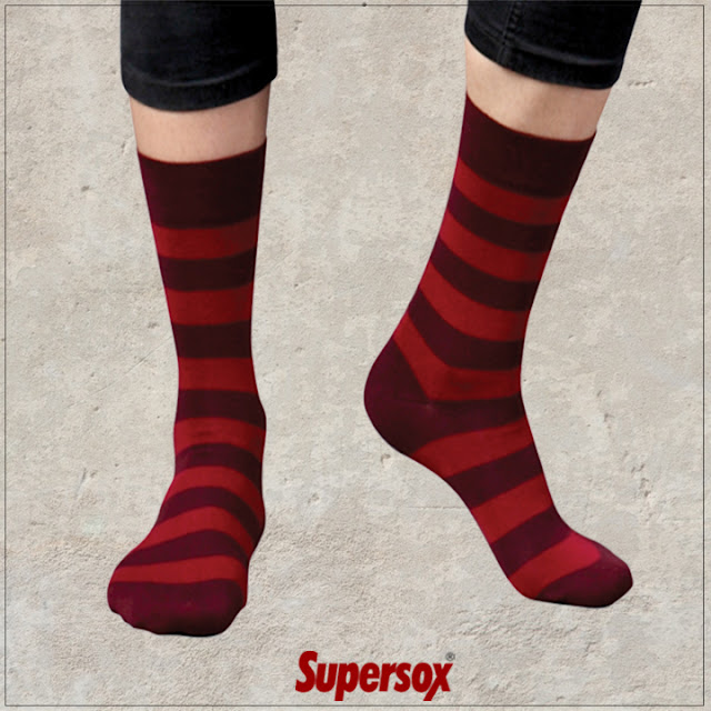 Red Stripe Socks by Supersox