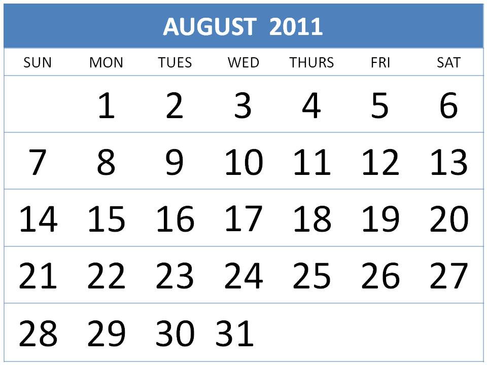 august calendar 2011 printable. july august 2011 calendar.