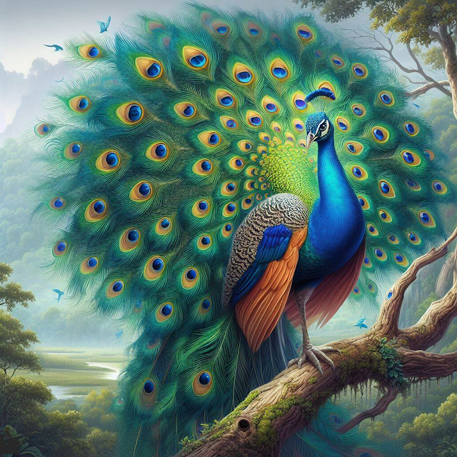 Peacock drawing