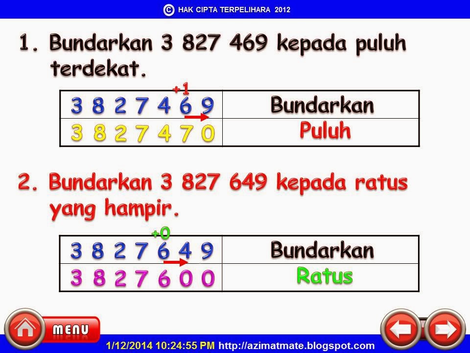 AZIMAT MATEMATIK: NOMBOR : BUNDAR KEPADA PULUH DAN RATUS 