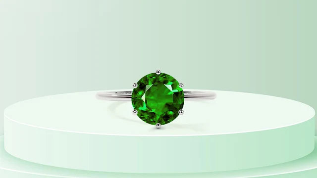 Sapphire green stone ring