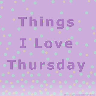 Light purple colored background with sand and green aquamarine dots.  Text in darker purple reads Things I Love Thursday.