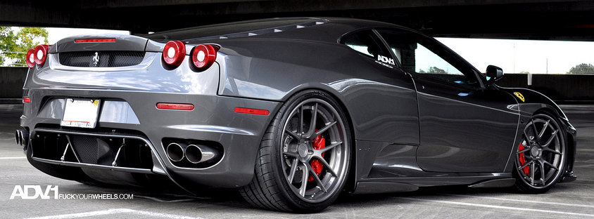 Low and clean sleek Ferrari F430 sitting on ADV1 wheels