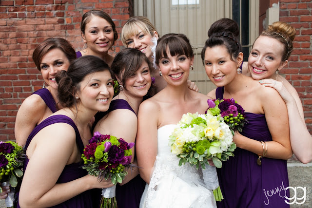 Bridesmaids hair, bridal party hair and makeup Seattle, airbrush makeup