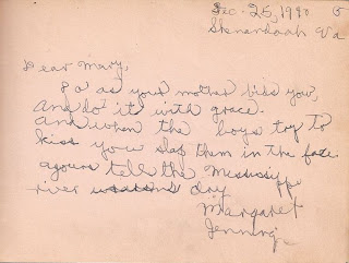 Margaret Jennings in autograph book belonging to Mary Davis Slade 1940-41