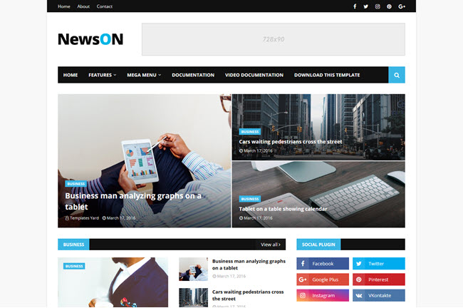 NewsOn Blogger Template Premium Free Download